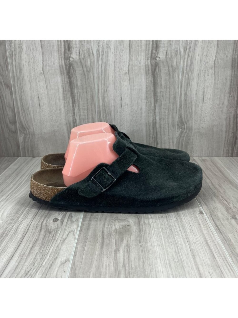 Birkenstock Boston Mule Clogs Mens EU 45 Black Suede Slip On Shoes